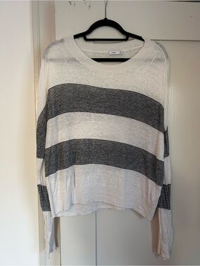Vince Striped 100% Linen Sweater